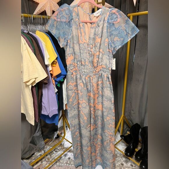 Anthropologie The Somerset Floral Print Jumpsuit Silk Organza Edition - Picture 4 of 7